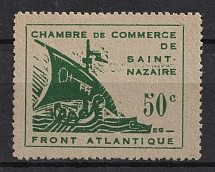1945 50c Saint-Nazaire, German Occupation of France, Germany (Mi. 1, CV $330, MNH)