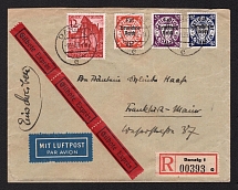 1939 (9 Nov) Germany, Third Reich Registered Express Airmail cover from Danzig to Frankfurt
