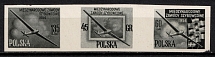 1954 Republic of Poland, Se-tenant (Official Black Print, Proofs of Fi. 712 - 714)