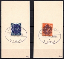 1945 Fredersdorf (Berlin), Germany Local Post (Mi. 67 - 68, Full Set, Signed, Canceled, CV $300)
