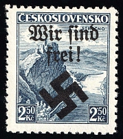 1939 2.50k Moravia-Ostrava, Bohemia and Moravia, Germany Local Issue (Mi. 14, Type I, Signed, CV $60, MNH)