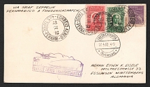 1932 (22 Apr) Brazil, Graf Zeppelin airship airmail postcard from Pernambuco to Wurttemberg, Flight to South America 'Recife - Friedrichshafen' (Sieger 151 B, CV $35)
