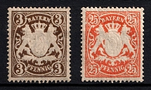 1890 Bavaria, German States, Germany (Mi. 60 xa, 62 y, CV $40)
