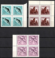 1960 Marine Life, Soviet Union, USSR, Blocks of Four (Margin, Full Set, MNH)