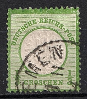 1872 1/3gr German Empire, Germany (Mi. 17 b, Canceled, CV $160)
