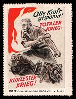 'Total War - Shortest War', Third Reich Propaganda, Cinderella, Nazi Germany, 'JDEPE' Collective Stamps, Image 8