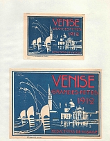 1912 Venice, Italy, Stock of Cinderellas, Non-Postal Stamps, Labels, Advertising, Charity, Propaganda, Souvenir Sheet (#587)