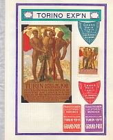 1911 Exhibition, Turin, Italy, Stock of Cinderellas, Non-Postal Stamps, Labels, Advertising, Charity, Propaganda, Postcard (#607)