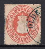 1862 1/2gr Oldenburg, German States, Germany (Mi. 16 A, Used, CV $180)