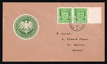 1942 (29 Jan) Jersey, German Occupation, Germany, First Day Cancellation Cover franked with pair 1/2p