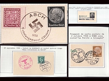 1938 Occupation of Sudetenland, Germany, Stock (Readable Postmarks)