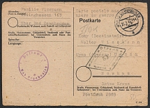 1946 German POW from Soviet zone of occupation, Red Cross, Censored postcard