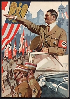 1940 'Deutsche Reichspost', Swastika, Third Reich Propaganda, Special Telegram, Nazi Germany (Used)