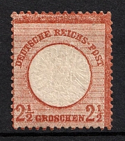 1872 2.5gr German Empire, Large Breast Plate, Germany (Mi. 21, Signed, CV $3,380)