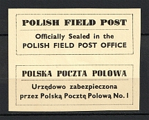 1942 Poland WWII, Field Post, First Polish Army Corp (Imperforate)