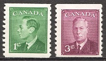 1950 Canada British Empire Coil Stamps Perf. 9.5 (Full Set)