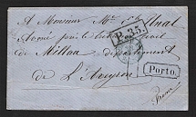 1859 Cover from St. Petersburg to Millau, France (Dobin 8.06 - R2)