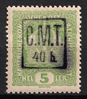 1919 40h on 5h Romanian Occupation of Kolomyia CMT (Violet Overprint)