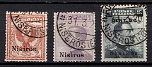 1912-22 Nisyros, Aegean Islands, Italian Occupation (Mi.  3 VII, 9 VII, 10 VII, Canceled, CV $50)