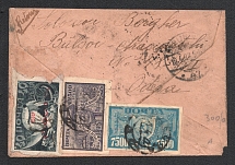1922 (1 Apr) RSFSR, Russian Civil War registered cover from Odessa to Berlin, total franked by 40 000 R
