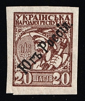 192_ Overprint 'Югь Россіи' (South of Russia) on 20sh Ukrainian People's Republic (Unofficial Issue)