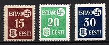 1941 German Occupation of Estonia, Germany (Mi. 1 x, 2 y - 3 y, Full Set, CV $30)
