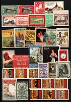 France, Europe, Canada, Stock of Cinderellas, Non-Postal Stamps, Labels, Advertising, Charity, Propaganda, Full Sheets (#136A)
