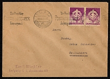 1942 cover franked with a pair of Sc 528 commemorating the Military Sports Days of the Sturmabteilung