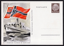 1941 'The Victory Is With Our Flags!', Navy, Third Reich, Germany, Postal Card