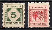 1945 Gorlitz, Local Post, Germany (Mi. 5 x, 8 y, Signed, CV $50, MNH)
