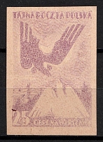 1943 25gr Poland, Secret Underground Post (Violet, Imperforate)