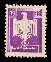1938 'April - September', NSDAP Nazi Party, Germany (MNH)