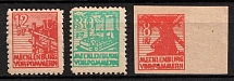1946 Soviet Russian Zone of Occupation, Germany (Mi. 34 y, 36 y, 39 y, Floating Print)