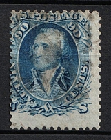 1861 90c Washington, United States, USA (Scott 72, Blue, Used, CV $600)