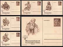 1938 Special Postcards for the 1938/39 Winter Relief Fund, Third Reich, Germany, Postal Card