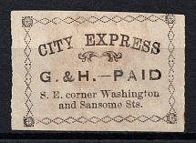 1849-70 5c Gahagan & Howe City Express, San Francisco, California, United States, Locals (Sc. 70L3, CV $40)