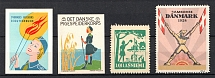 Denmark, Sweden, Stock of Cinderellas, Non-Postal Stamps, Labels, Advertising, Charity, Propaganda