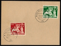 1942 Impromptu souvenir sheet cancelled in Berlin SW, 8 August 1942, the first day of issue.