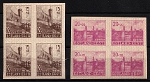 1941 Estonia, German Occupation, Germany, Blocks of Four (Mi. 4 Ub - 5 Ub, Imperforate, CV $30, MNH)