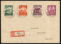 1941 Registered cover franked with four values of the Winterhilfe issue Mailed from Metz