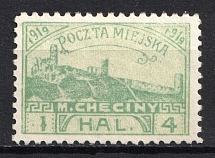 1919 4h Checiny Local Issue, Poland (BROKEN '4')