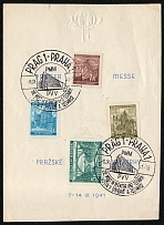 1941 Bohemia and Moravia German Protectorate Postal Issues Embossed Prag Messe souvenir card