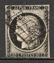1849-50 France 20 C (CV $70, Canceled)
