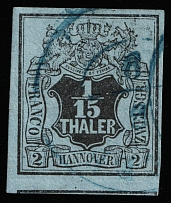 1851 2g Hannover, German States, Germany (Mi 4, Canceled, CV $120)