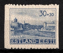 1941 30k+30k German Occupation of Estonia, Germany (Mi. 6 U r, Signed, CV $80, MNH)