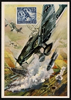 1943 Wehrmacht Souvenir Postcard Dive bombers in attack