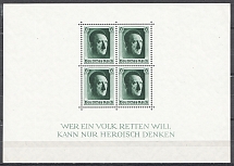 1937 German Reich Block Sheet (CV $90, MNH)