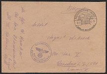 1942 Germany, Third Reich field mail cover from Oberwiesenthal to Warsaw (Canceled)