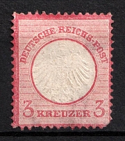 1872 3kr German Empire, Small Breast Plate, Germany (Mi. 9, CV $3,100)
