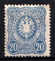 1875-79 20pf German Empire, Germany (Mi. 34 a, CV $780)
